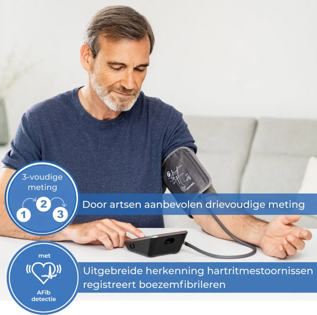 Beurer BM 64 Bloeddrukmeter Bovenarm - AFib Detectie - 120 Metingen