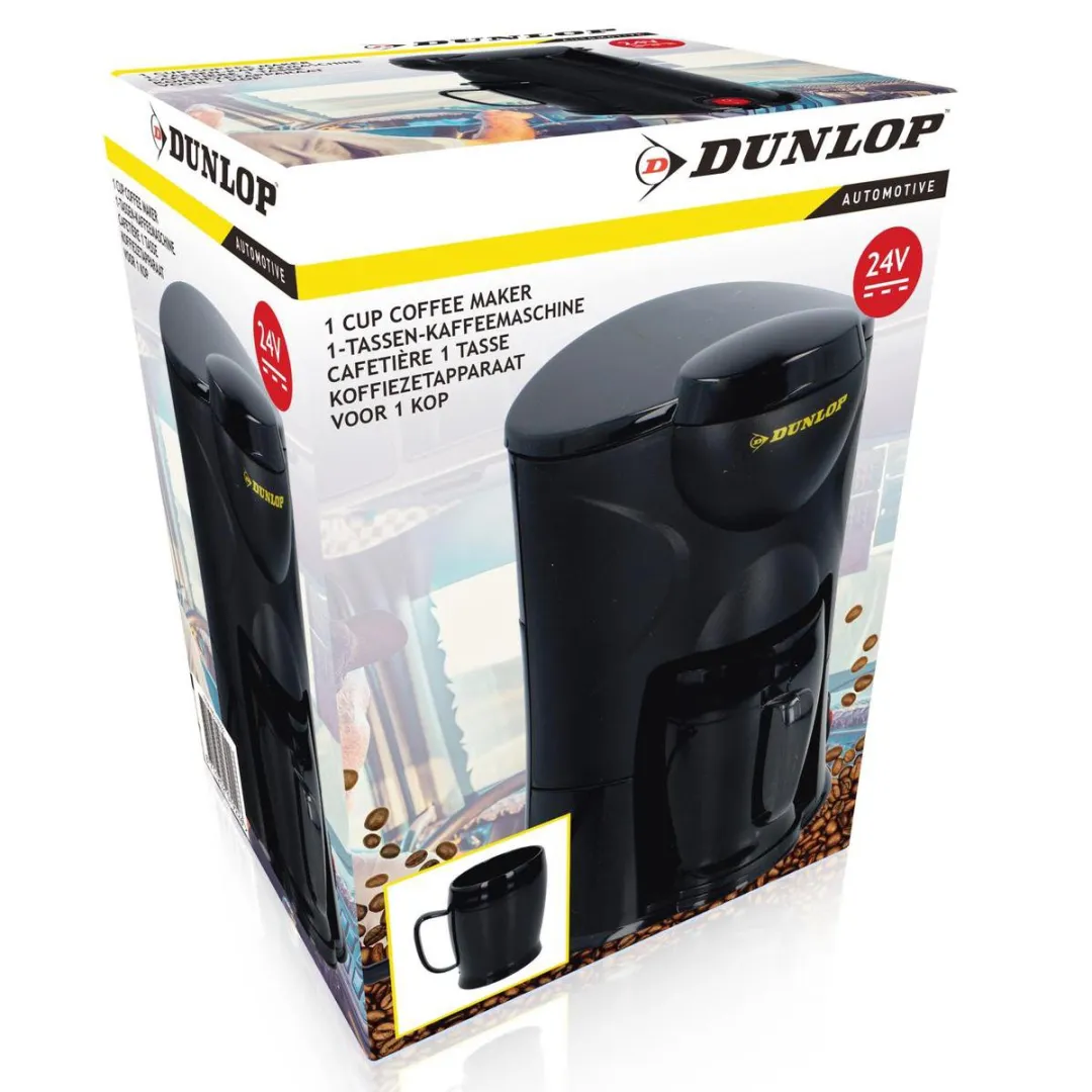Dunlop 24V Siggarettenaansluiting Koffiezetapparaat 1 Kop - 300ml - Zwart