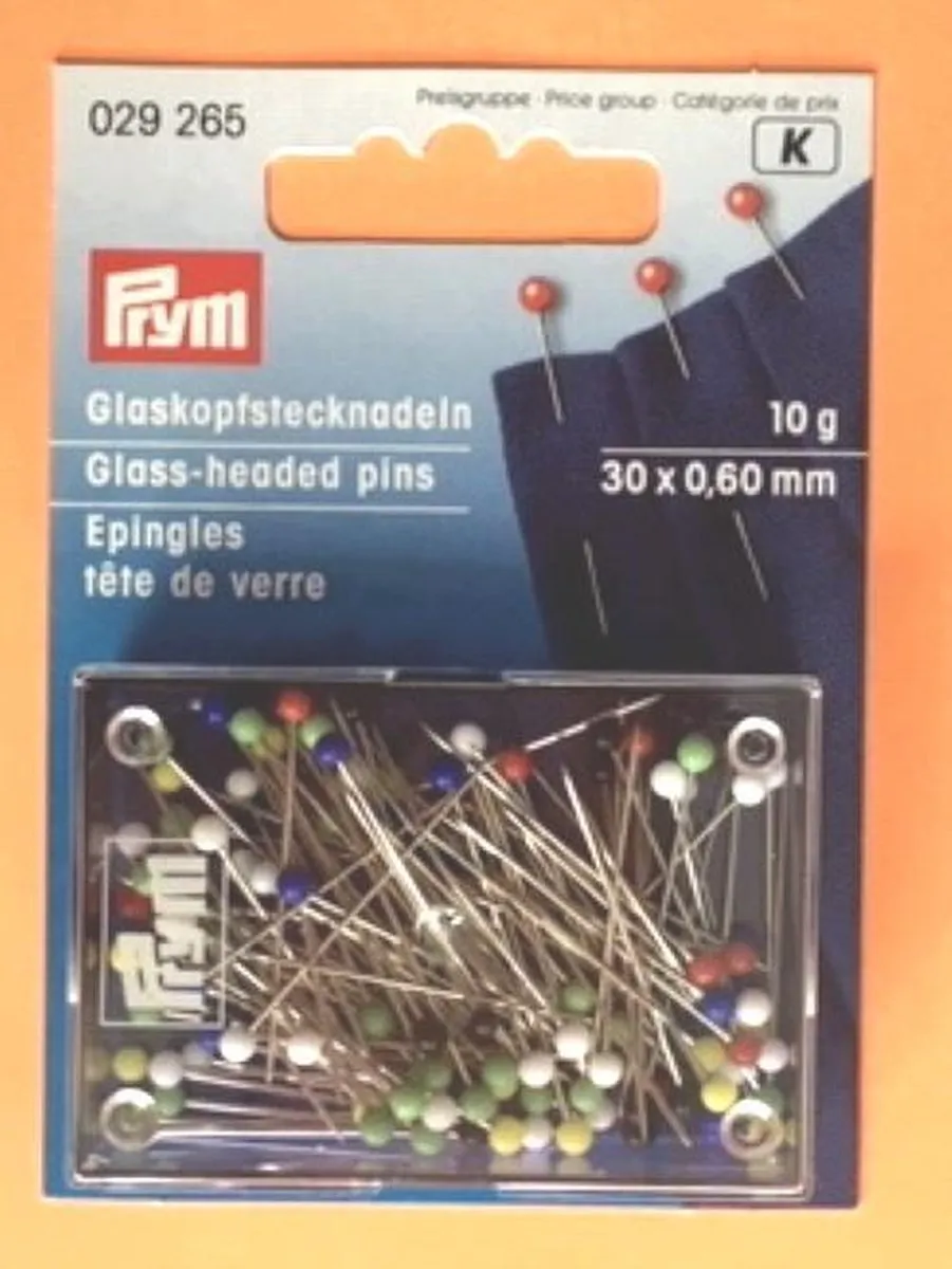 Prym Glaskopspelden 0,60x30mm - 10g - Zilverkleurig