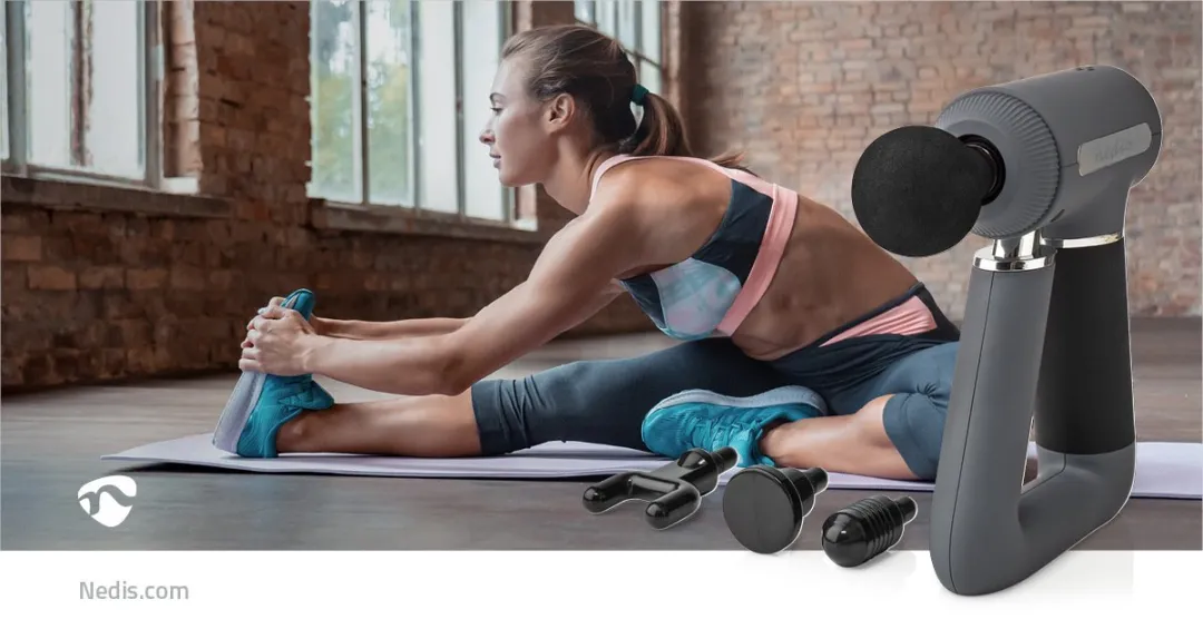 Nedis HCMSG300 Sportmassagepistool - 6 standen - Grijs