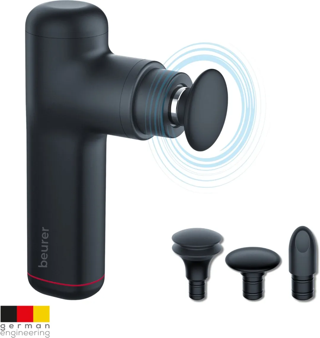 Beurer MG 79 Massage Gun - Incl. 3 Opzetstukken - Handzaam Massage Apparaat - 3 uur draadloos gebruik - Met Vibratie (tot 3.200 impulsen p/m) voor gerichte Triggerpoint massage