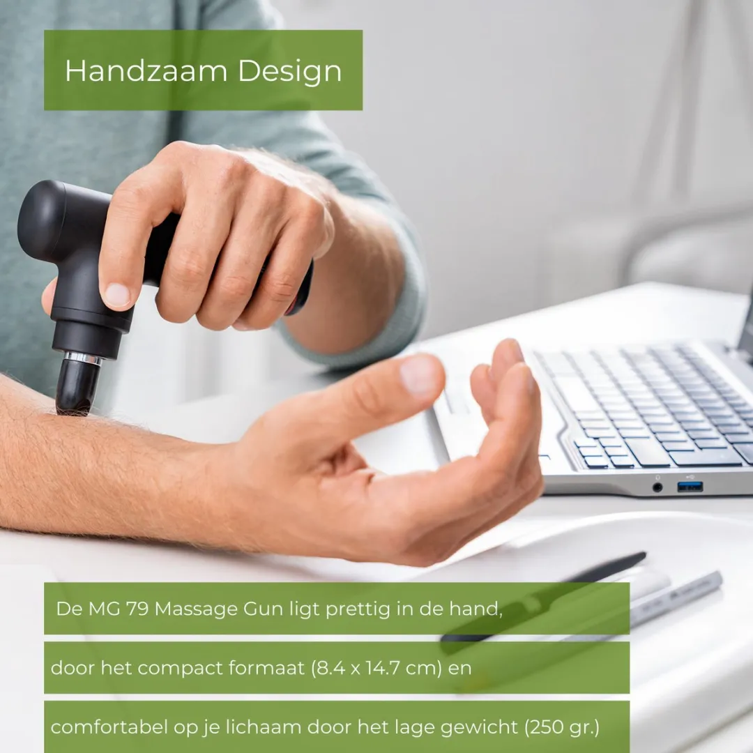 Beurer MG 79 Massage Gun - Incl. 3 Opzetstukken - Handzaam Massage Apparaat - 3 uur draadloos gebruik - Met Vibratie (tot 3.200 impulsen p/m) voor gerichte Triggerpoint massage