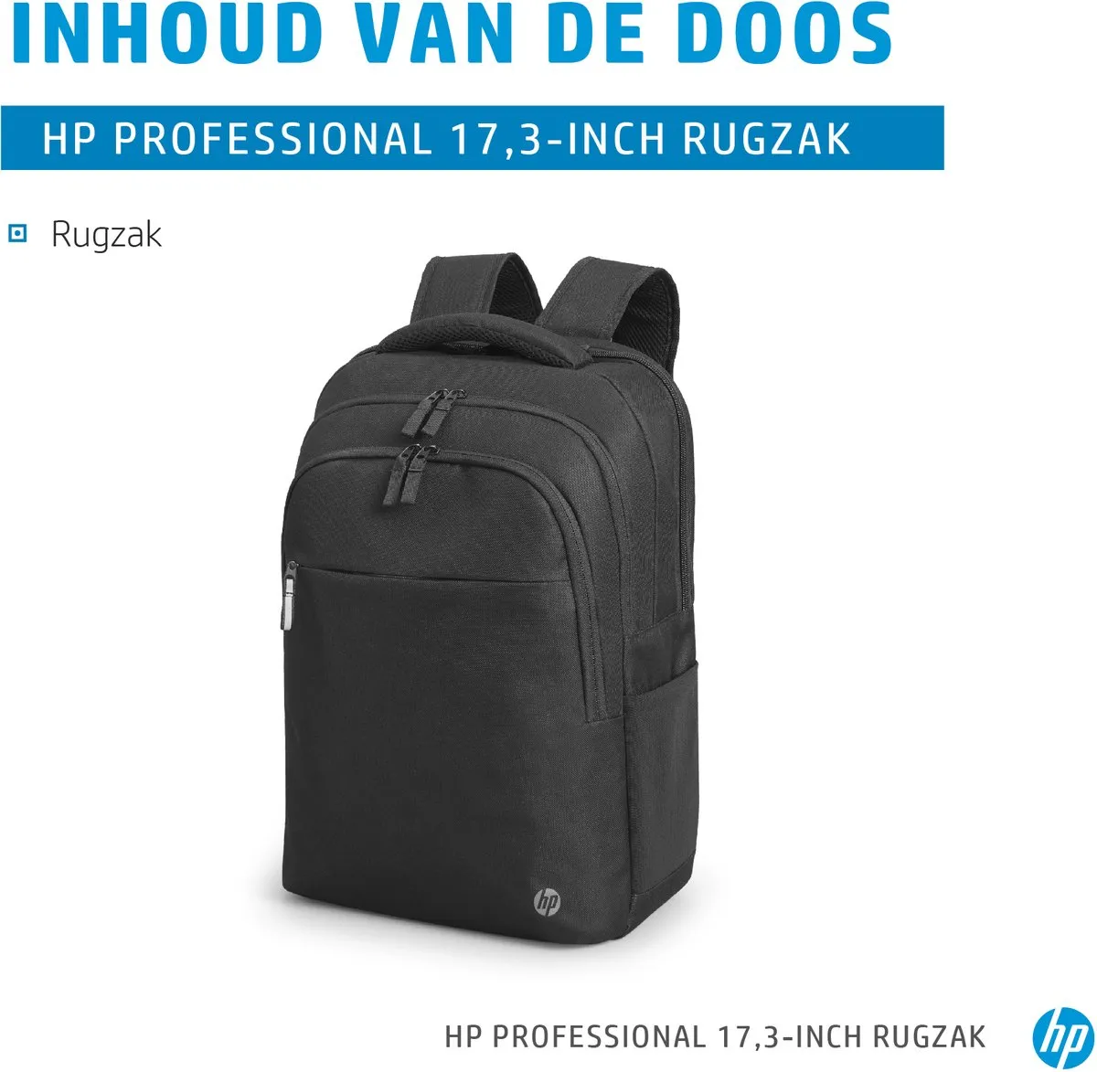HP Renew Business Topload Laptoptas 17.3" - 10 Vakken - Zwart - afbeelding 6 van 6