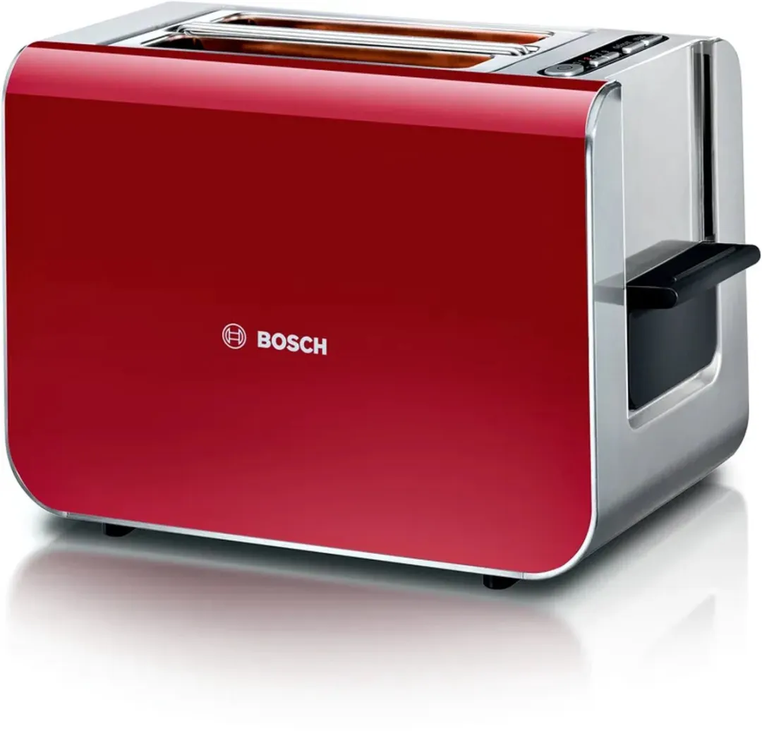 Bosch TAT8613N Broodrooster 2 Schijven - 860W - Rood - afbeelding 2 van 3