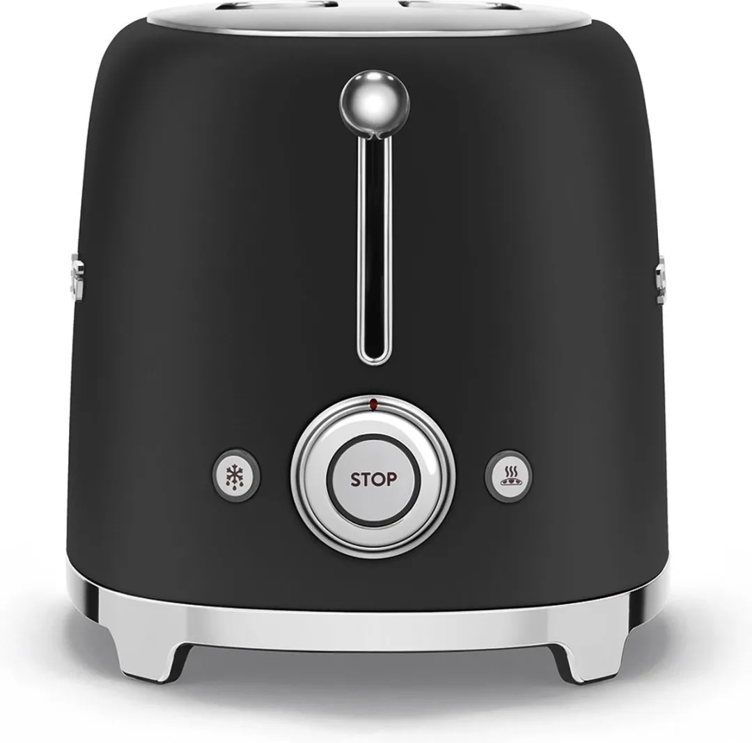 Smeg TSF01BLMEU Broodrooster 2x2 - 950W - 6 Niveaus - Mat Zwart