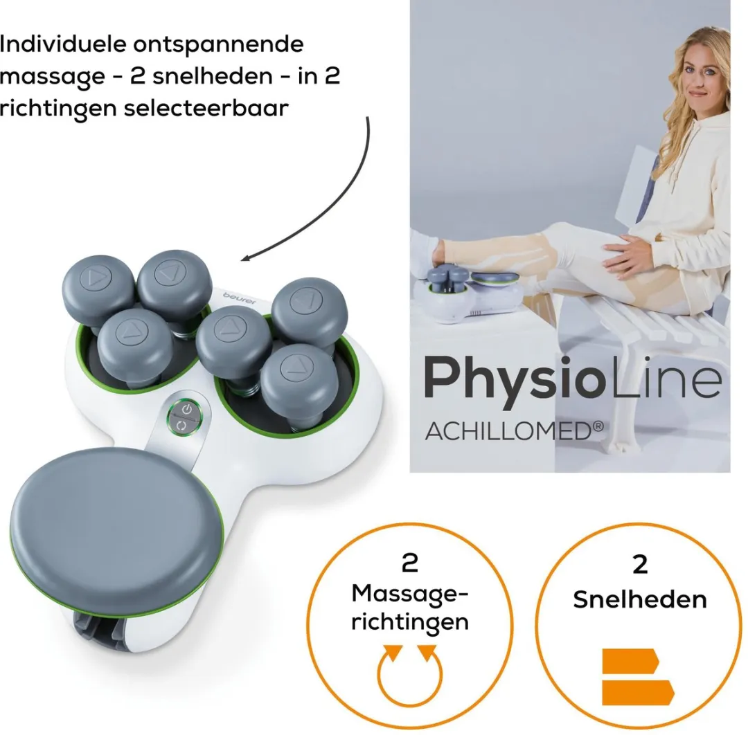 Beurer FM 200 Achillomed Achillespees Massageapparaat - 6 Koppen - 2 Snelheden - Wit/Grijs