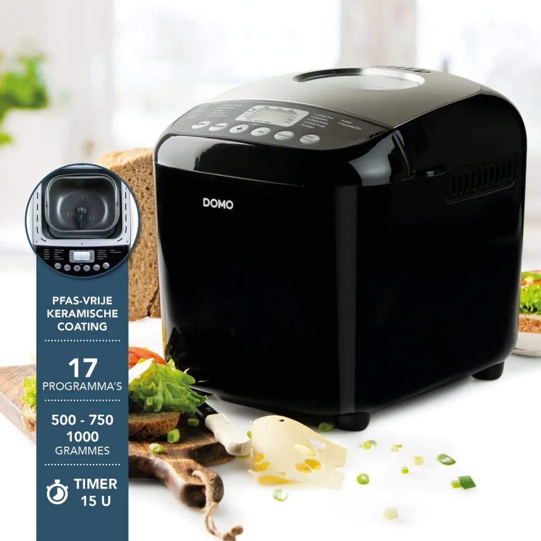 Domo B3978 Broodbakmachine 17 Programma's 1000g - Zwart - afbeelding 2 van 6