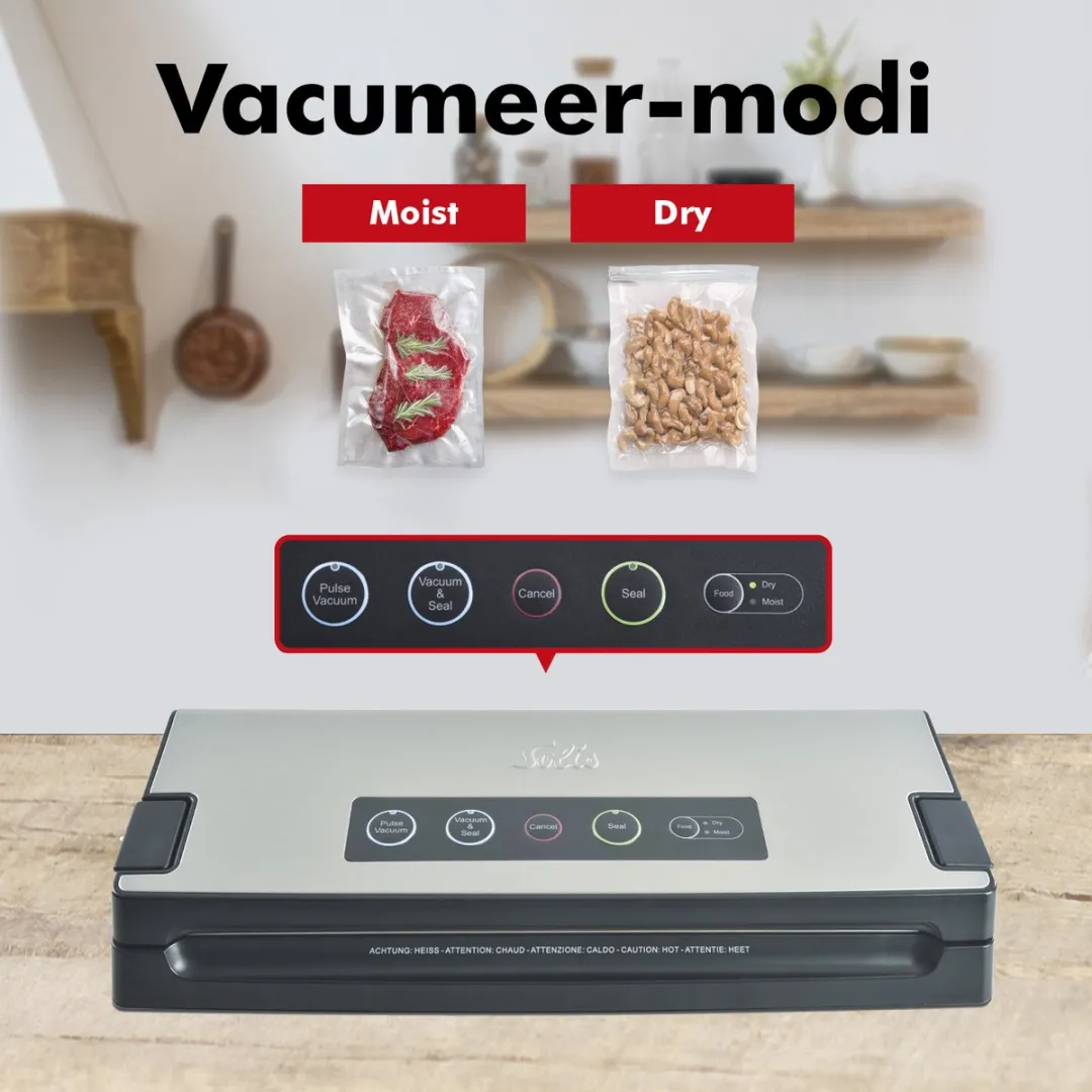 Solis Vac Premium 574 Vacumeermachine - Vacuümmachine met Slangaansluiting - Vacuüm Sealer - Grijs