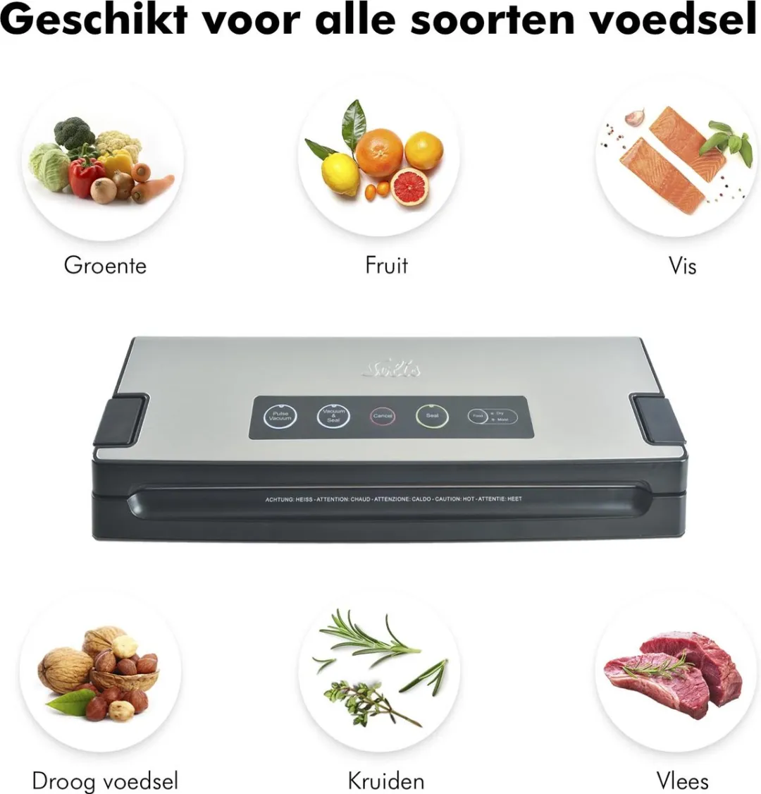 Solis Vac Premium 574 Vacumeermachine - Vacuümmachine met Slangaansluiting - Vacuüm Sealer - Grijs