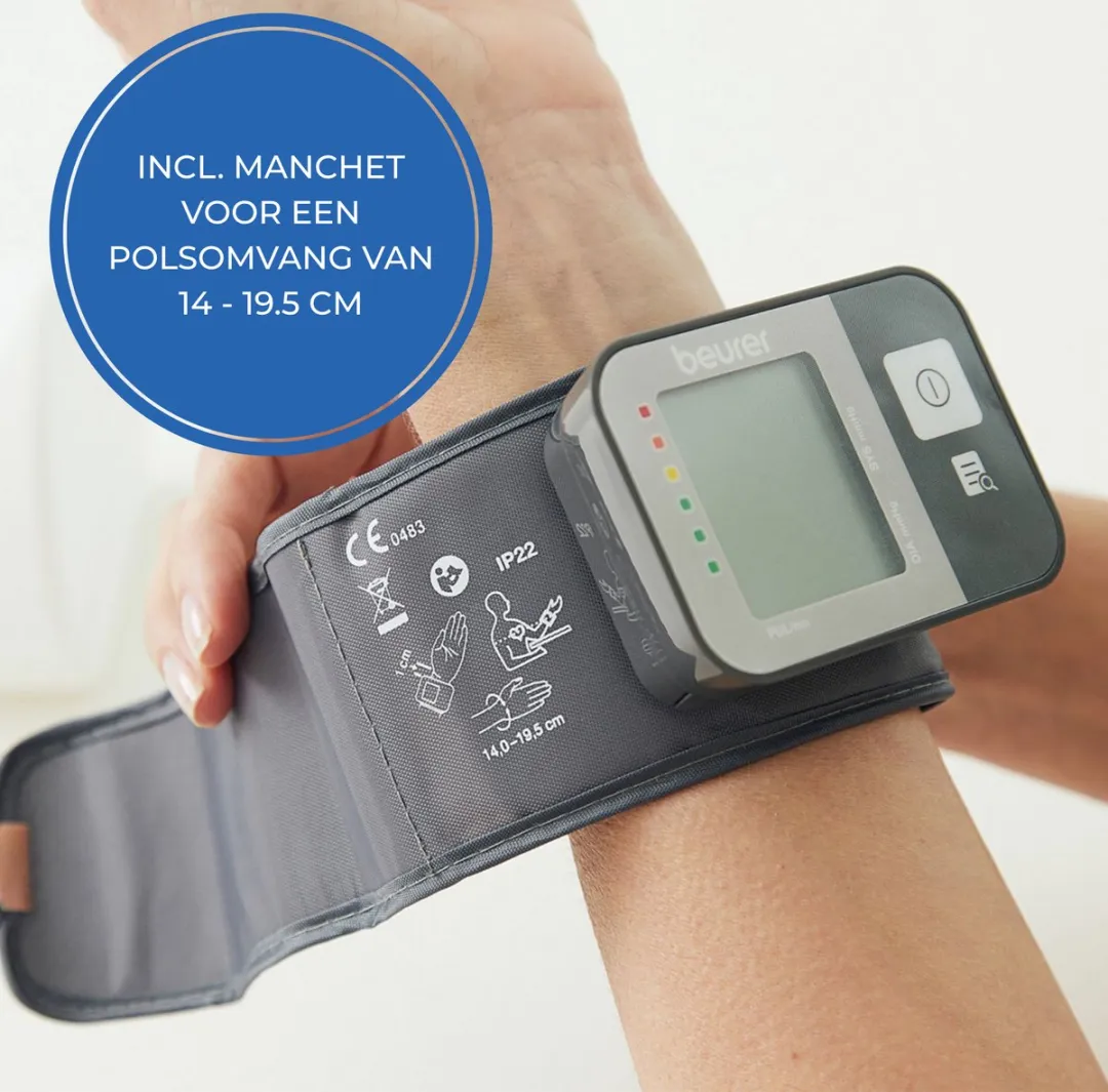 Beurer BC 27 Bloeddrukmeter Pols - Compacte Hartslagmeter - Handig voor Onderweg - Herkent Hartritmestoornis - Voor 2 gebruikers - Inc. Manchet Pols (14 - 19.5 cm) - 5 jaar Garantie