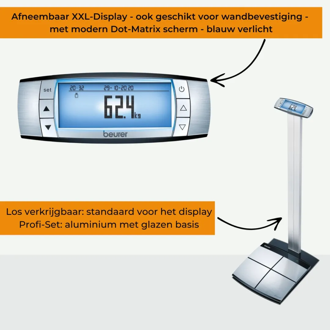 Beurer BF 105 Personenweegschaal - Lichaamsanalyse - Digitaal - Bluetooth - 180 kg - 10 Gebruikers - Zwart/Zilver
