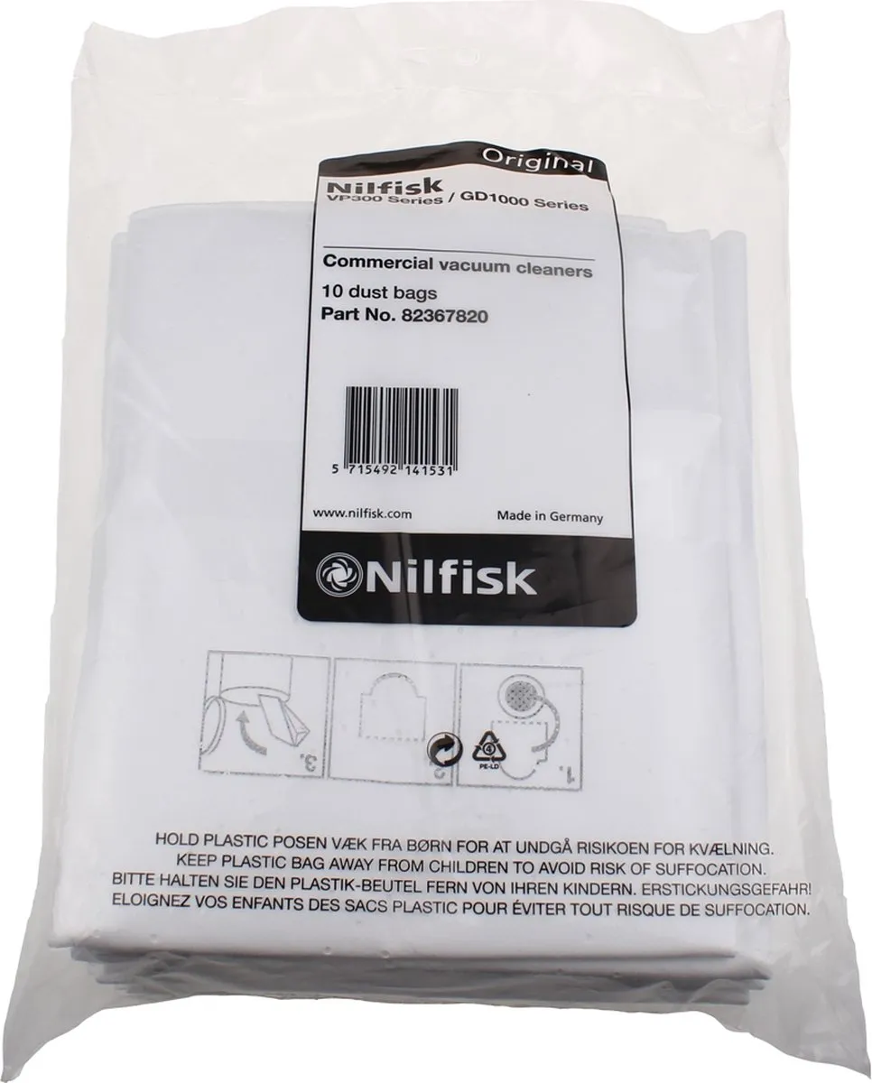 Nilfisk VP Serie Stofzuigerzakken 10L