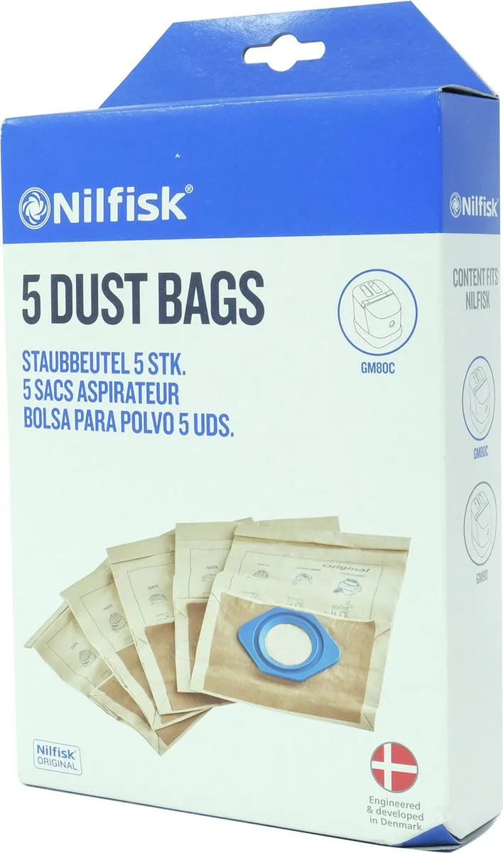 Nilfisk GM80 Stofzuigerzakken - 5 Stuks - afbeelding 6 van 6