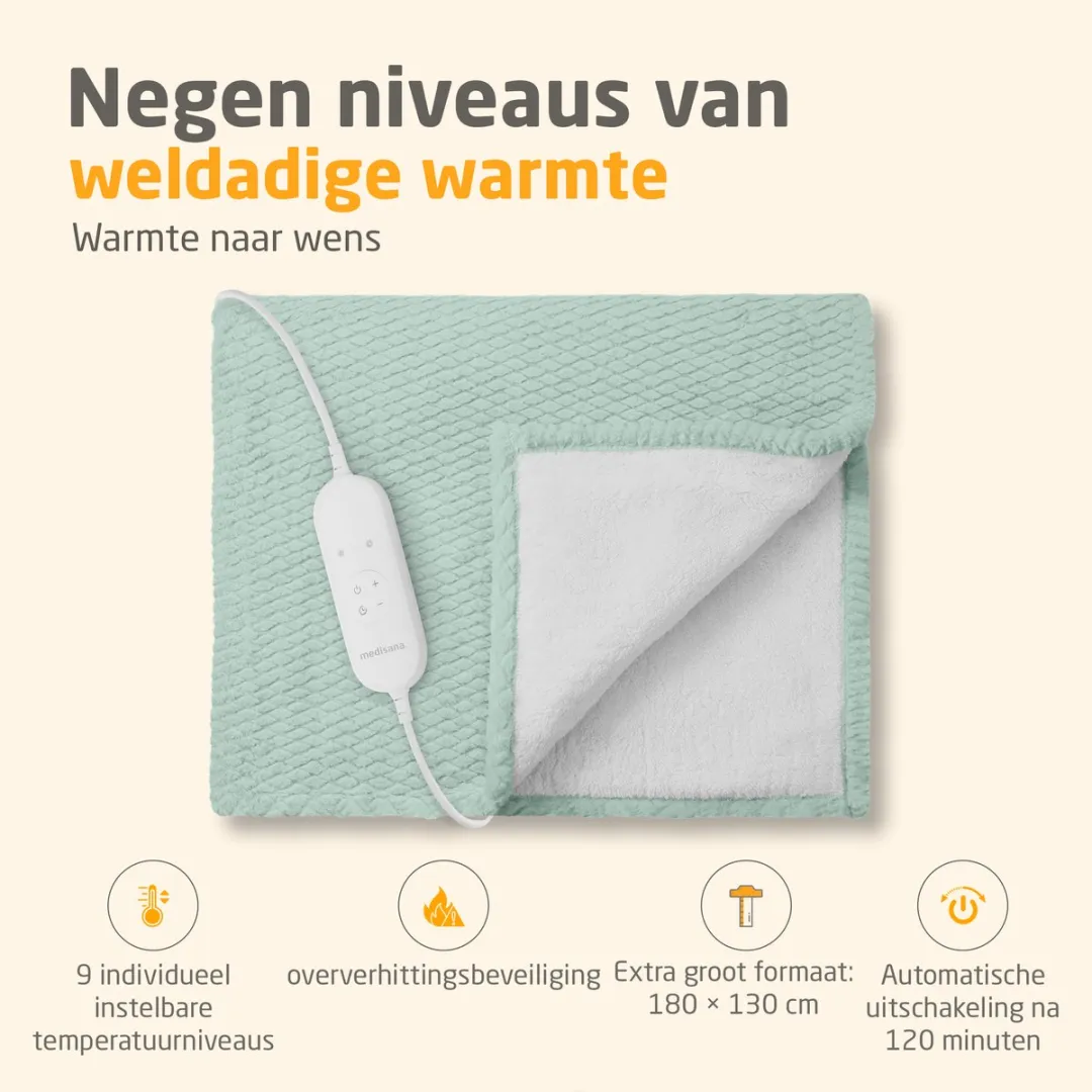 Medisana HB 417 Warme Deken - 9 standen - Groen