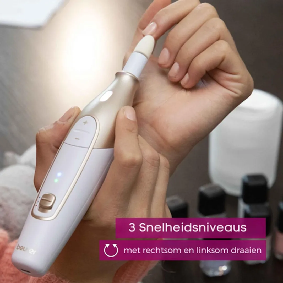 Beurer Deluxe Nagelfrees MP 64 - Accu - 10 Opzetstukken - Wit & Goud - afbeelding 6 van 6