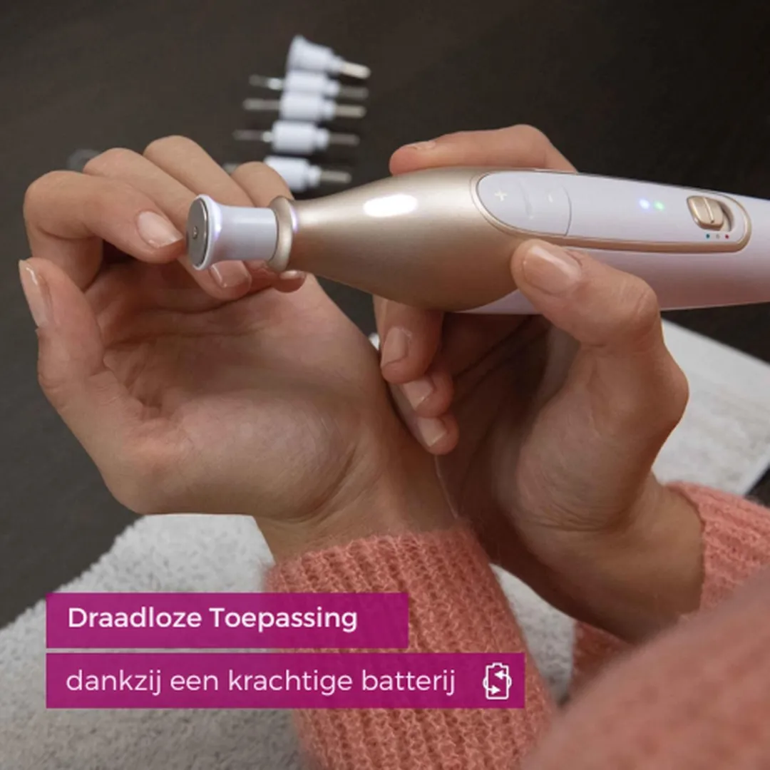 Beurer Deluxe Nagelfrees MP 64 - Accu - 10 Opzetstukken - Wit & Goud