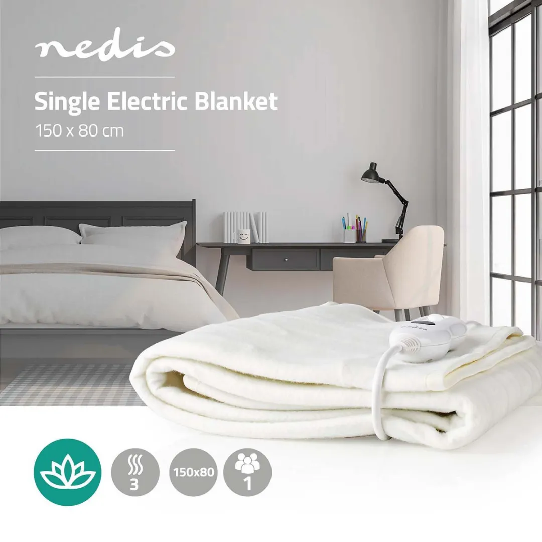 Nedis PEBL110CWT1 Elektrische Onderdeken 150x80cm - 3 Warmtestanden