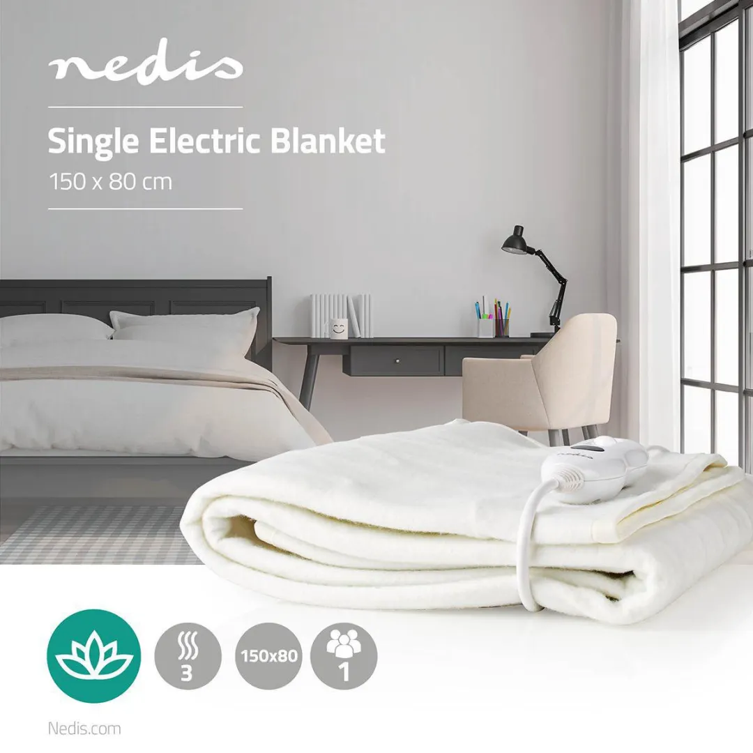Nedis PEBL110CWT1 Elektrische Onderdeken 150x80cm - 3 Warmtestanden