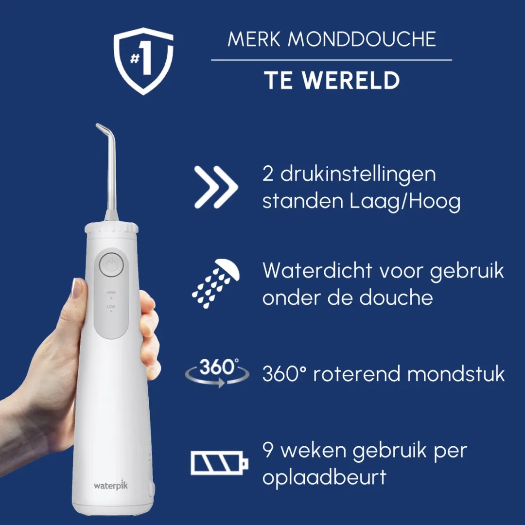 Waterpik Cordless Pearl Waterflosser - 2 Snelheden - Wit - afbeelding 6 van 6