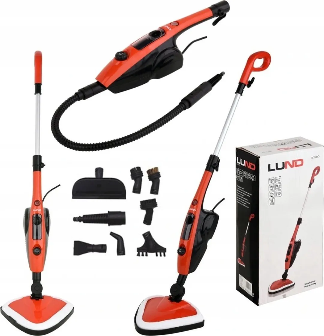 Toya Lund Serie 67220 Stoommop 1500W - Rood/Zwart