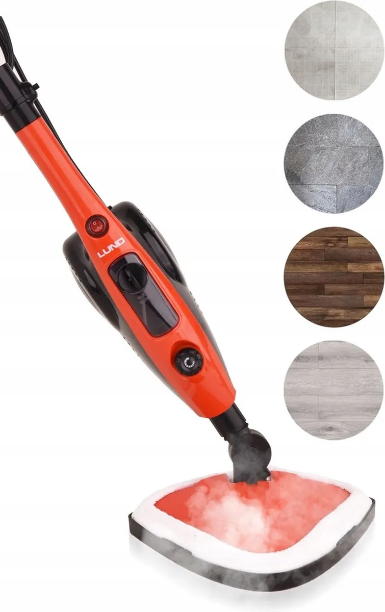 Toya Lund Serie 67220 Stoommop 1500W - Rood/Zwart - afbeelding 6 van 6