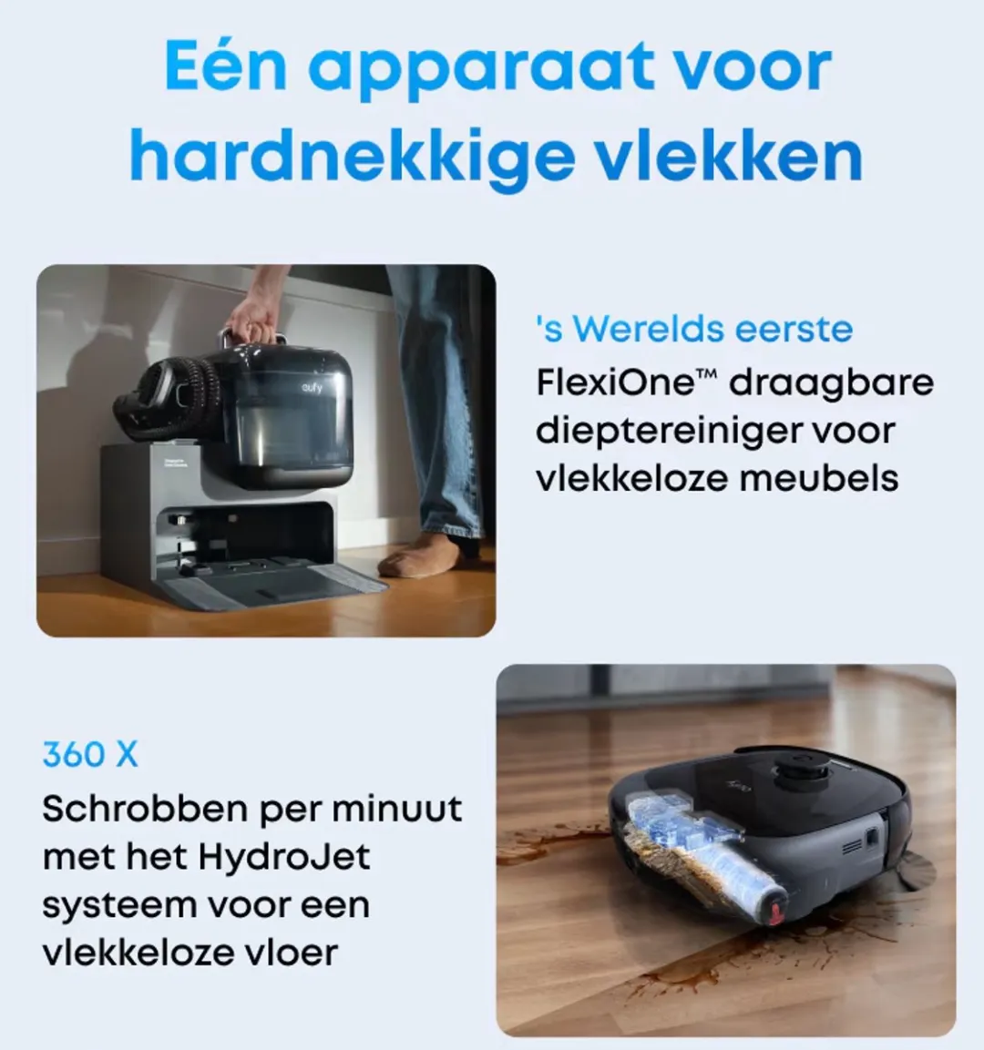 Eufy Omni E28 Robotstofzuiger - 20.000 Pa - Zwart
