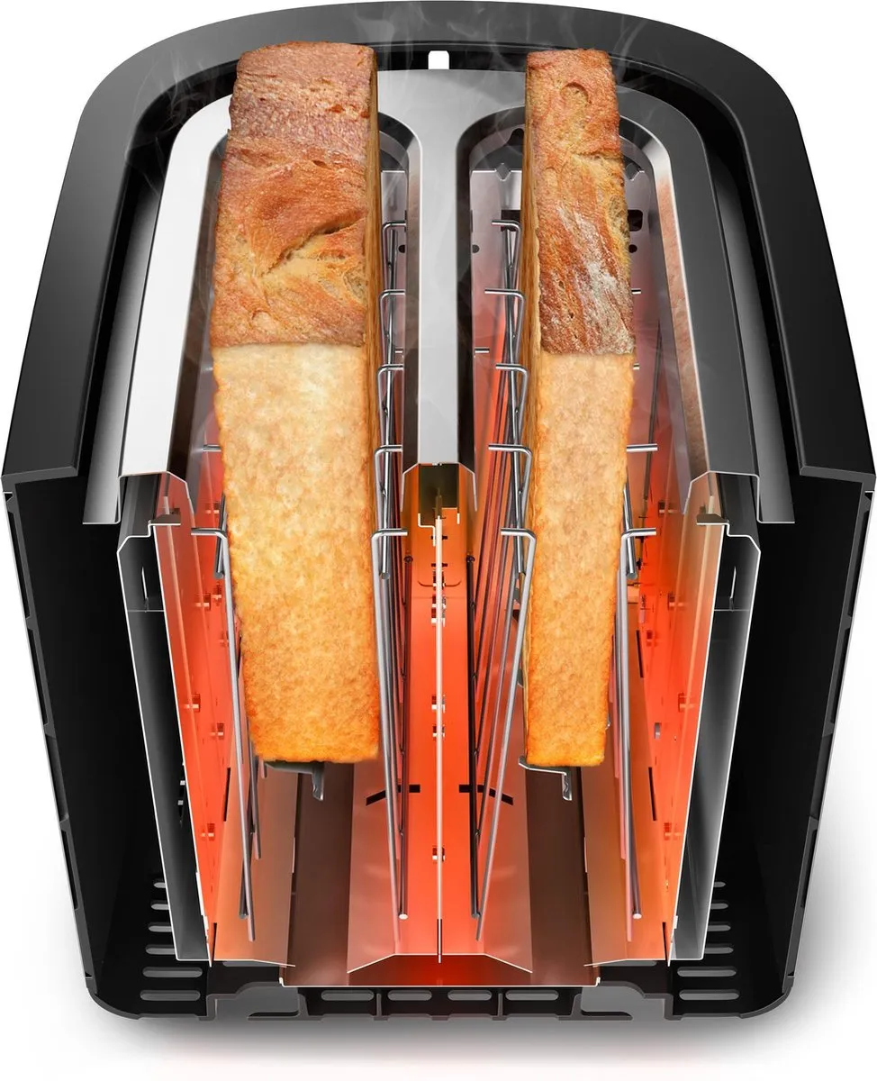 Philips Viva HD2650/90 Broodrooster 2 Snacks - 950W - Roestvrij staal