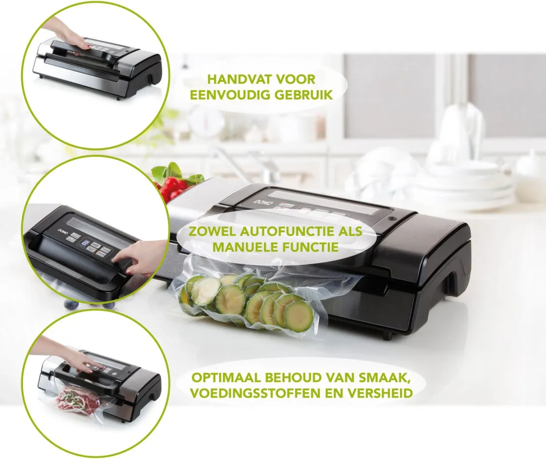 Domo DO331L Vacuüm Folielasapparaat 130W - Zwart/RVS