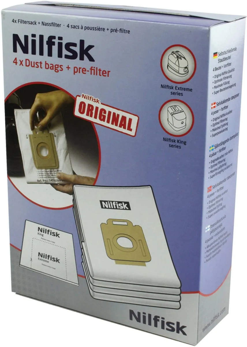 Nilfisk Stofzuigerzakken King/Extreme - 4 Stuks