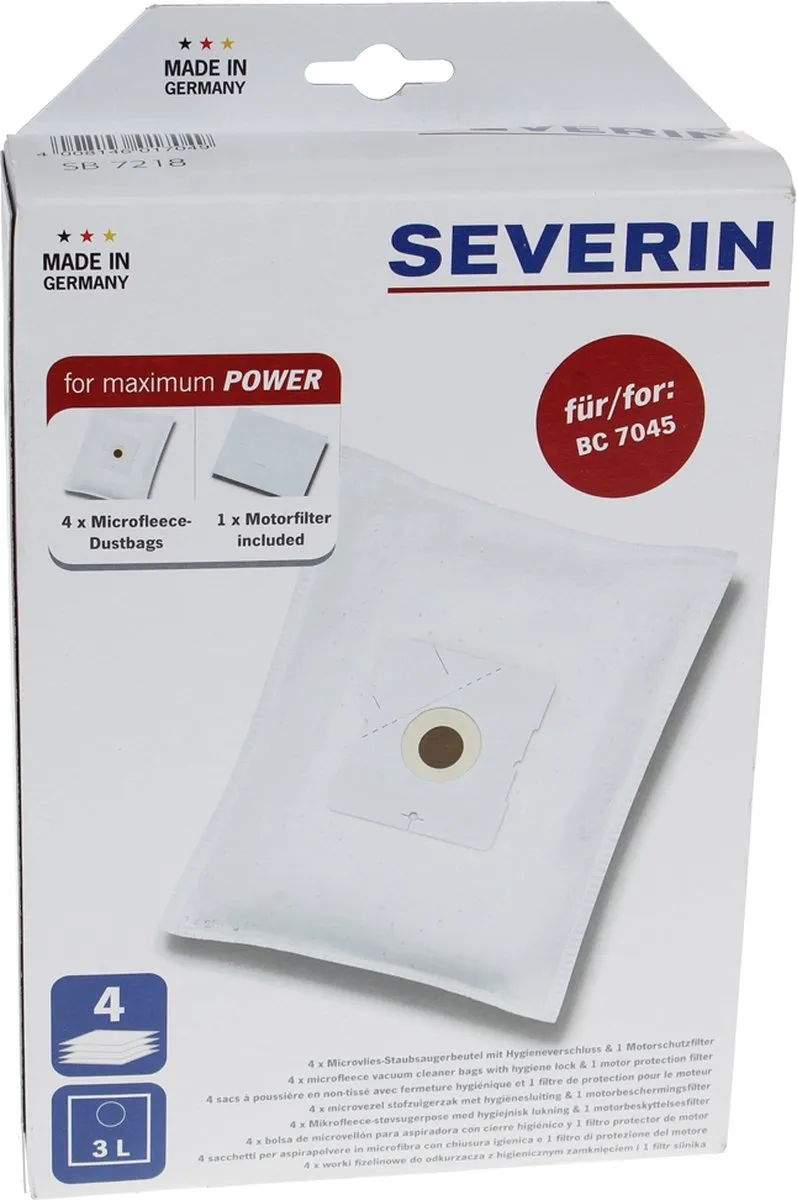 Severin SB 7218 Stofzuigerzakken - 5 Stuks
