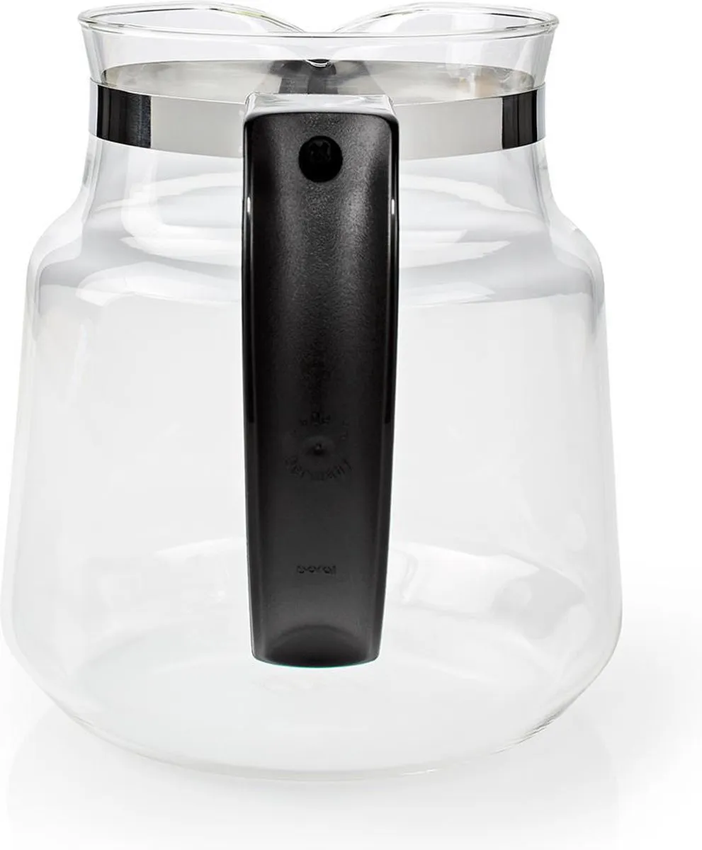 Nedis Glazen Koffiekan KACM100CPBK - 1,2L - Zwart