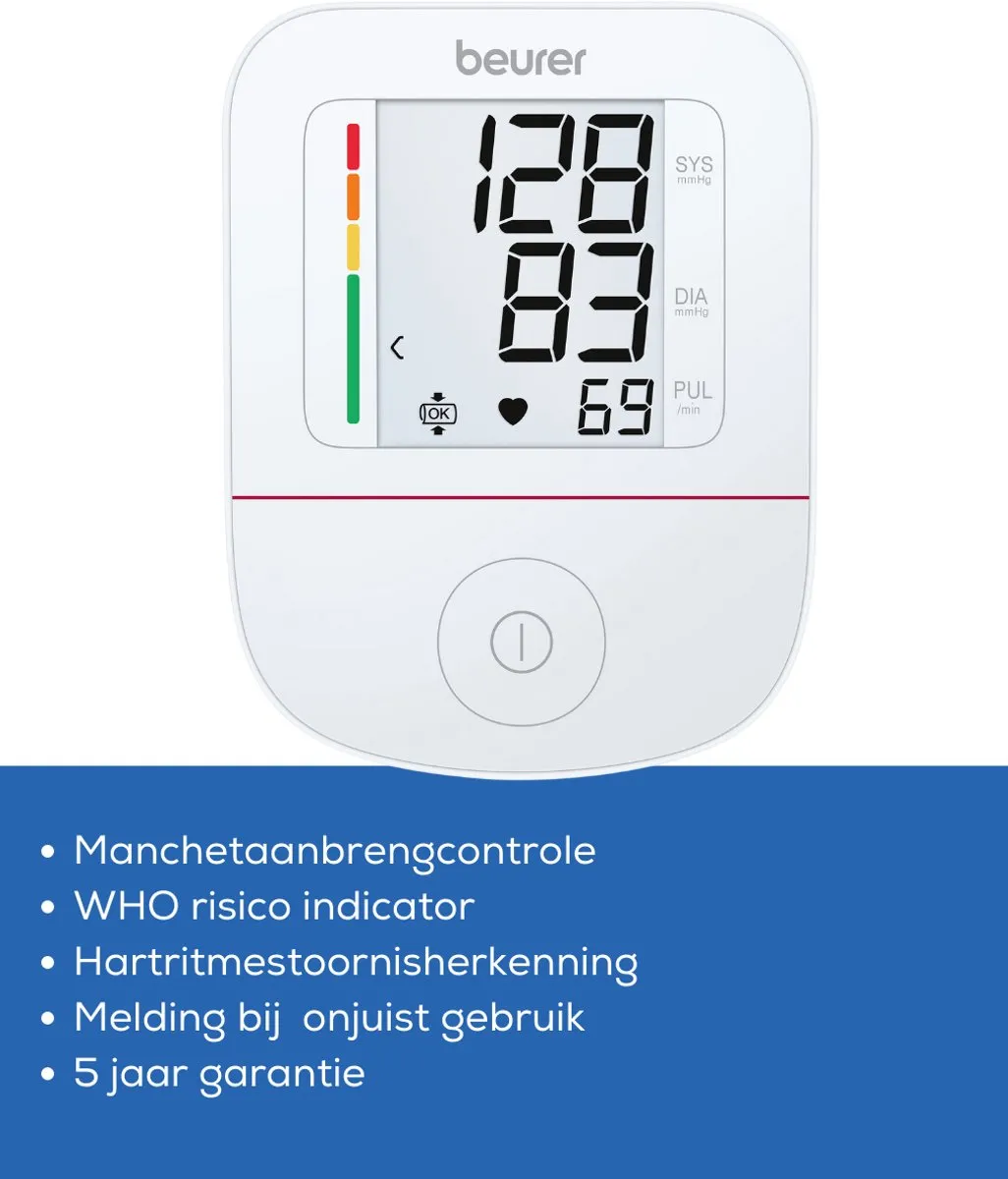 Beurer BM 23 Bloeddrukmeter Bovenarm - Manchet 22-42cm - USB-C - 4x AAA