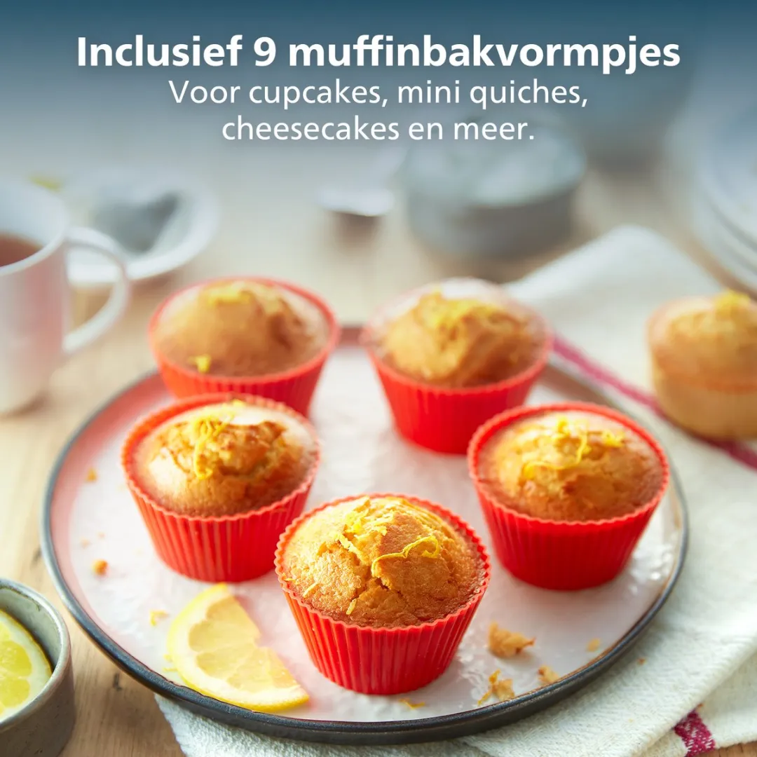 Philips HD9957/00 Bakset XXL - 9 Muffinvormen - Zwart