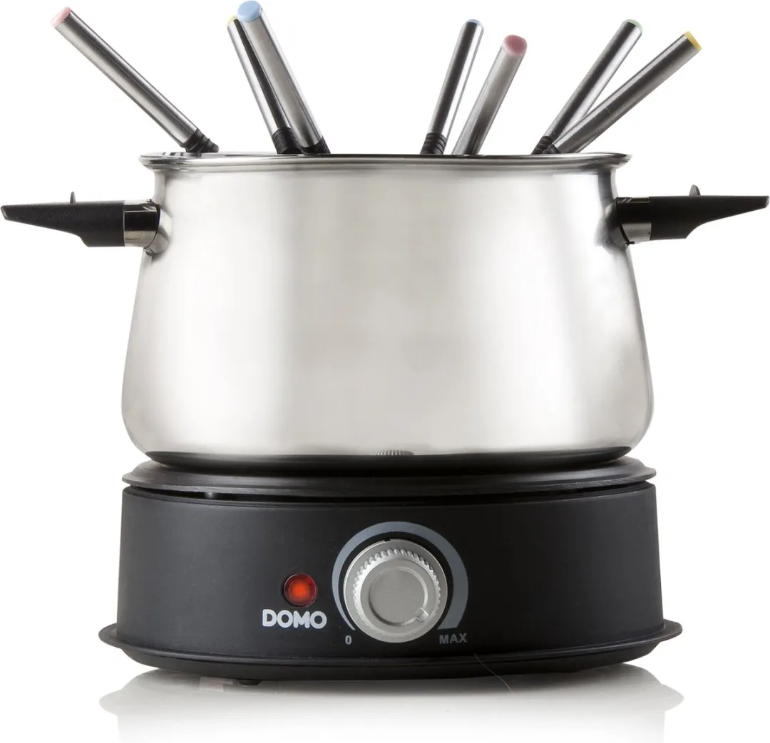Domo DO706F Fondue - 8 Personen - 1500W - Rvs/Zwart
