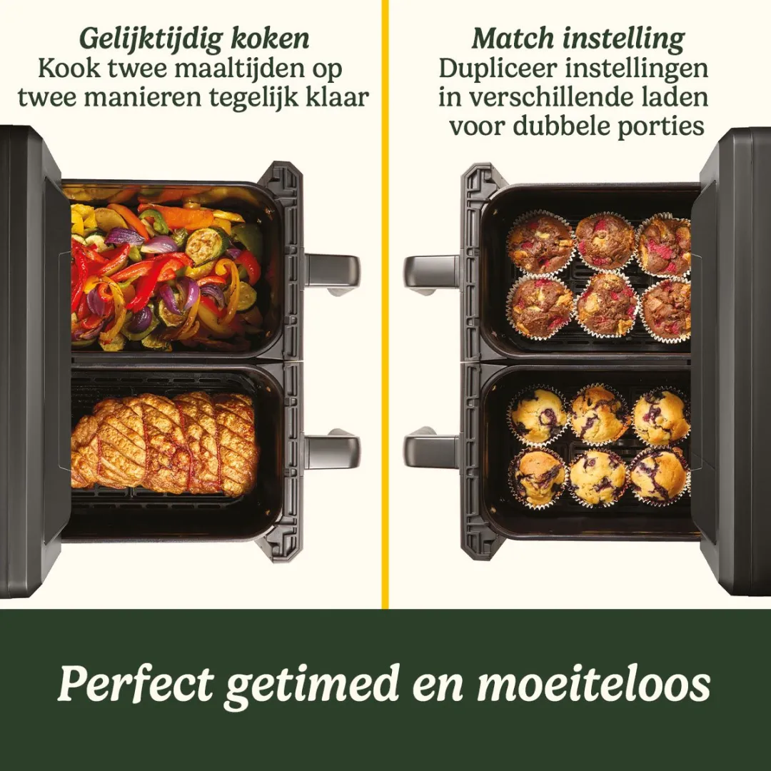 Cuisinart XXL Dual-Zone Airfryer 2400W - 2 Manden 10.4L - Zwart - afbeelding 6 van 6