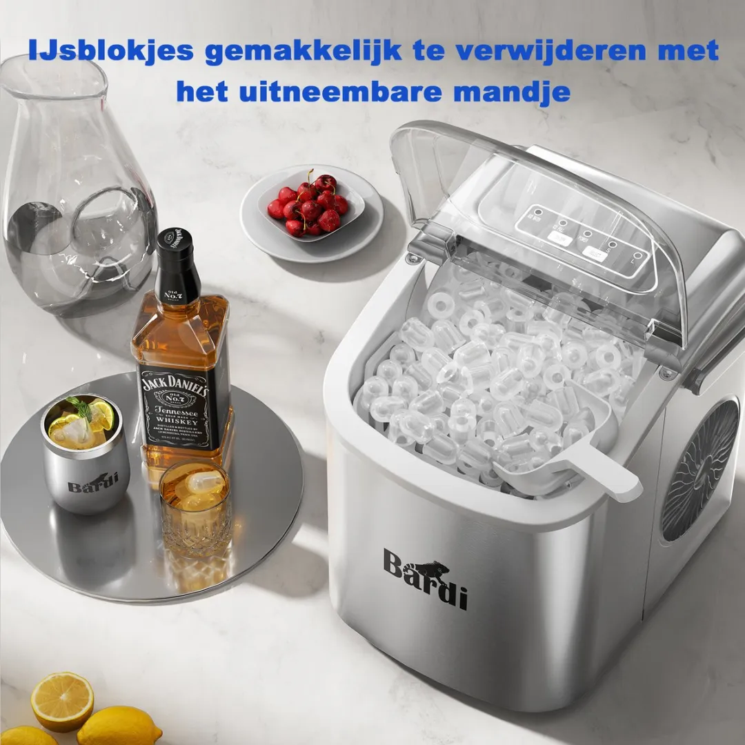 Bardi Deluxe IJsblokjesmachine 100W - 1,2L - Abstract Colours
