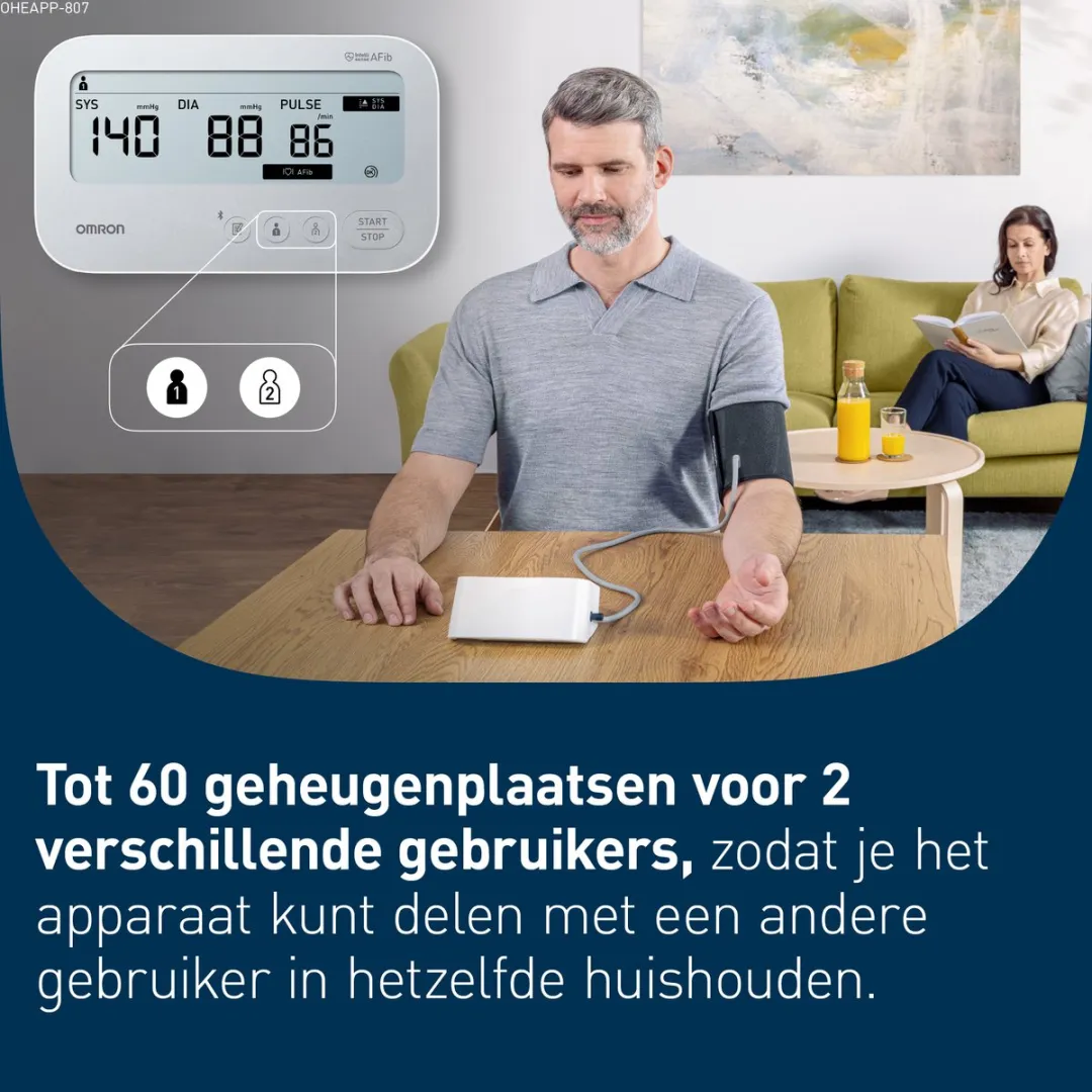 Omron X4 Connect Afib Bloeddrukmeter - Lichtgrijs