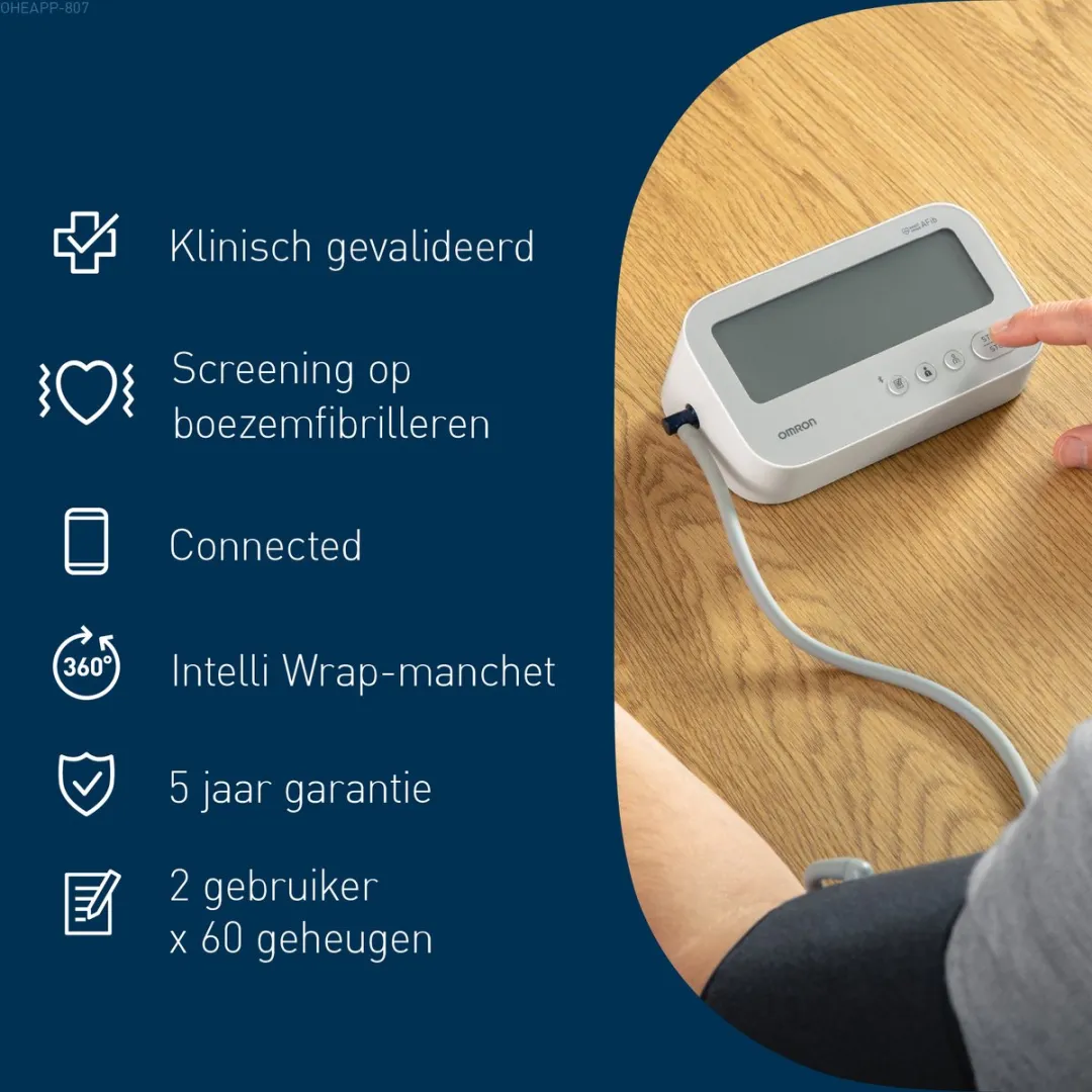 Omron X4 Connect Afib Bloeddrukmeter - Lichtgrijs