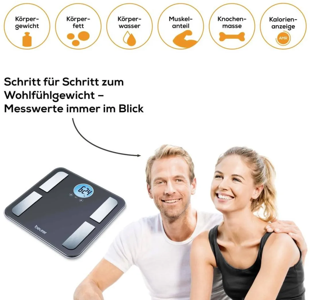 Beurer BF 195 Personenweegschaal - 10 Gebruikers - 180 kg - Zwart