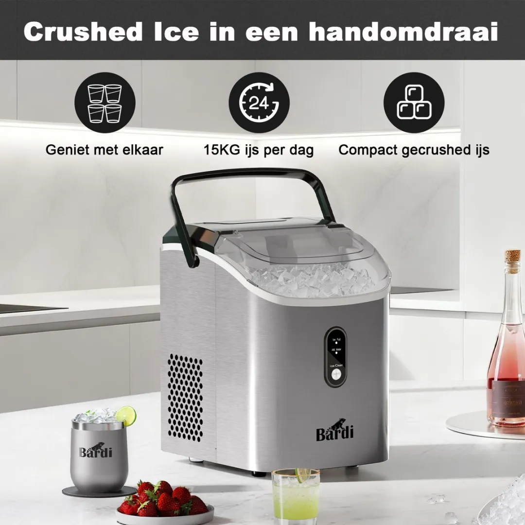 Bardi 1.1 Nugget IJsblokjesmachine 150W - 1100ml RVS