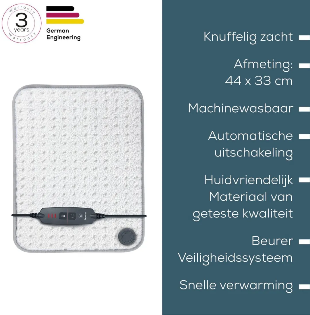 Beurer HK 43 Elektrisch Warmtekussen 44x33cm - 3 Warmtestanden - Wit