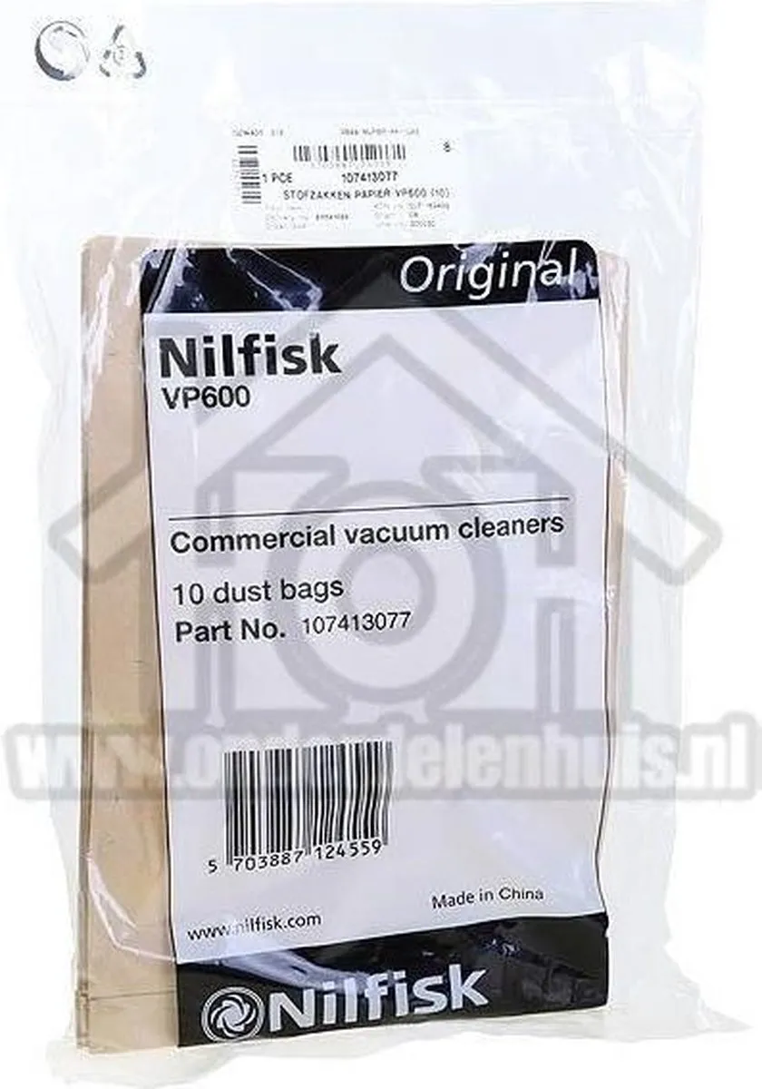Nilfisk Stofzuigerzakken VP600/VP300 - 10 Stuks