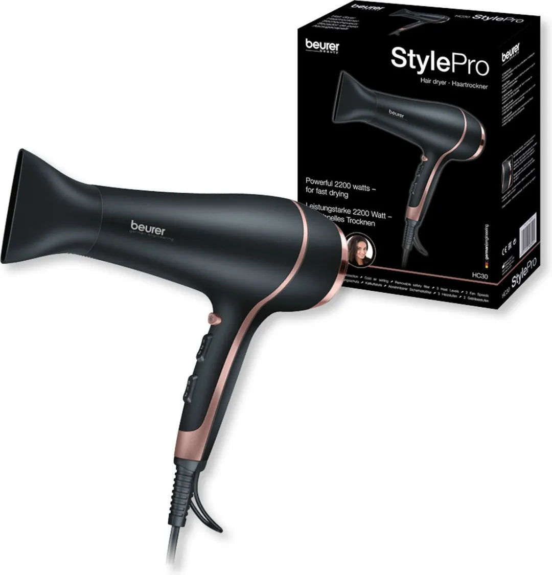 Beurer HC 30 Föhn 2400W - 2 Blaasstanden - 3 Warmtestanden - Zwart/Rosa