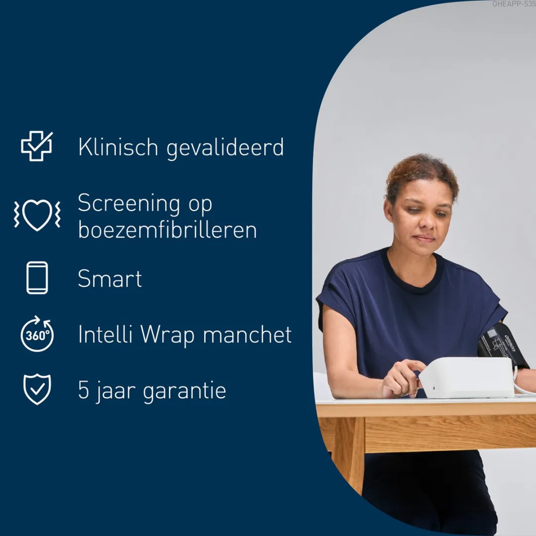 OMRON X7 Smart AFib Bloeddrukmeter voor bovenarm | Check voor AFib bij elke bloeddrukcontrole | Klinisch gevalideerd, inclusief zwangerschap en diabetes | 2 gebruikers | Intelli Wrap Manchet 22-42cm