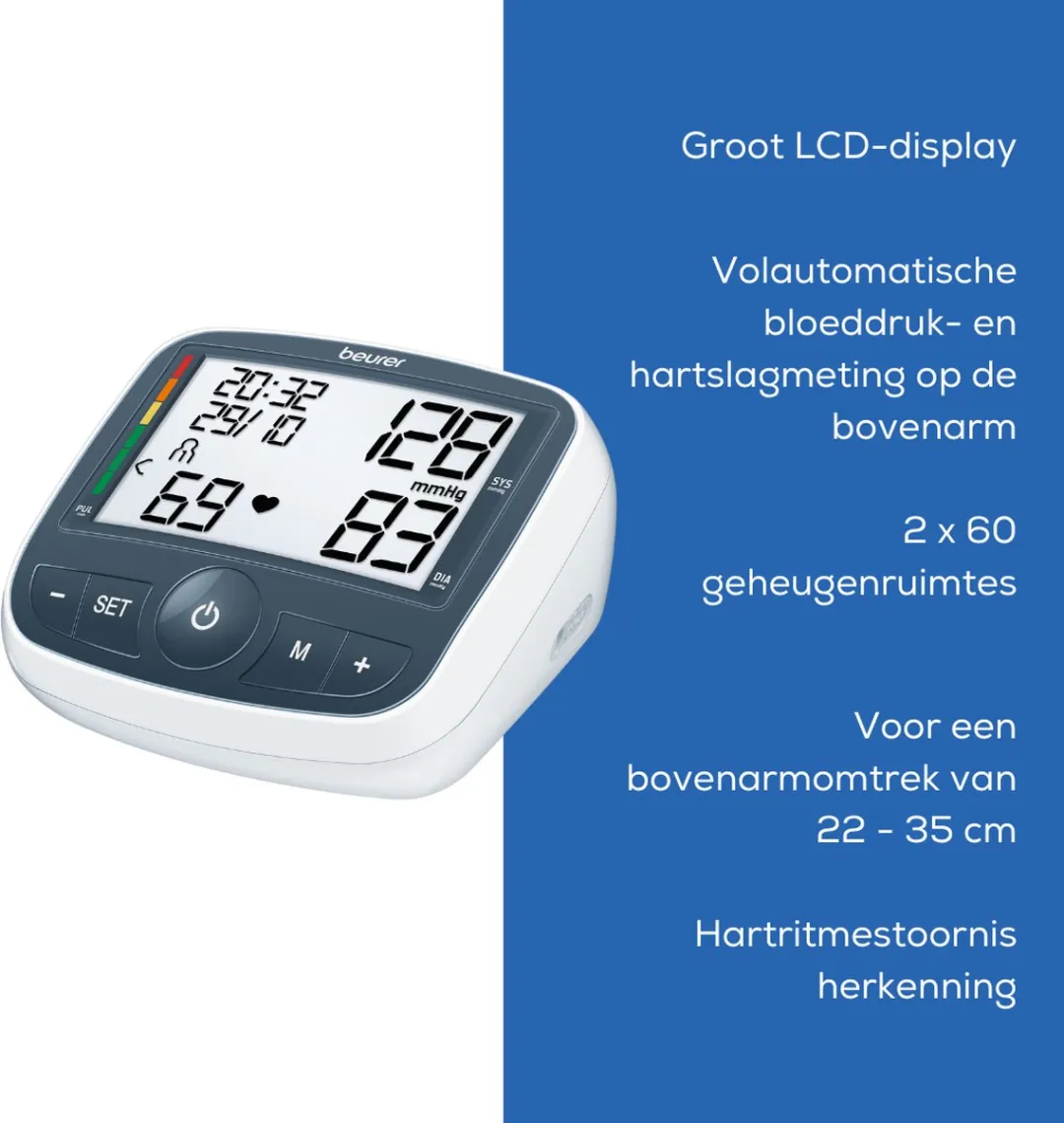 Beurer BM 40 Bloeddrukmeter - 120 Metingen - XL Display - Volautomatisch