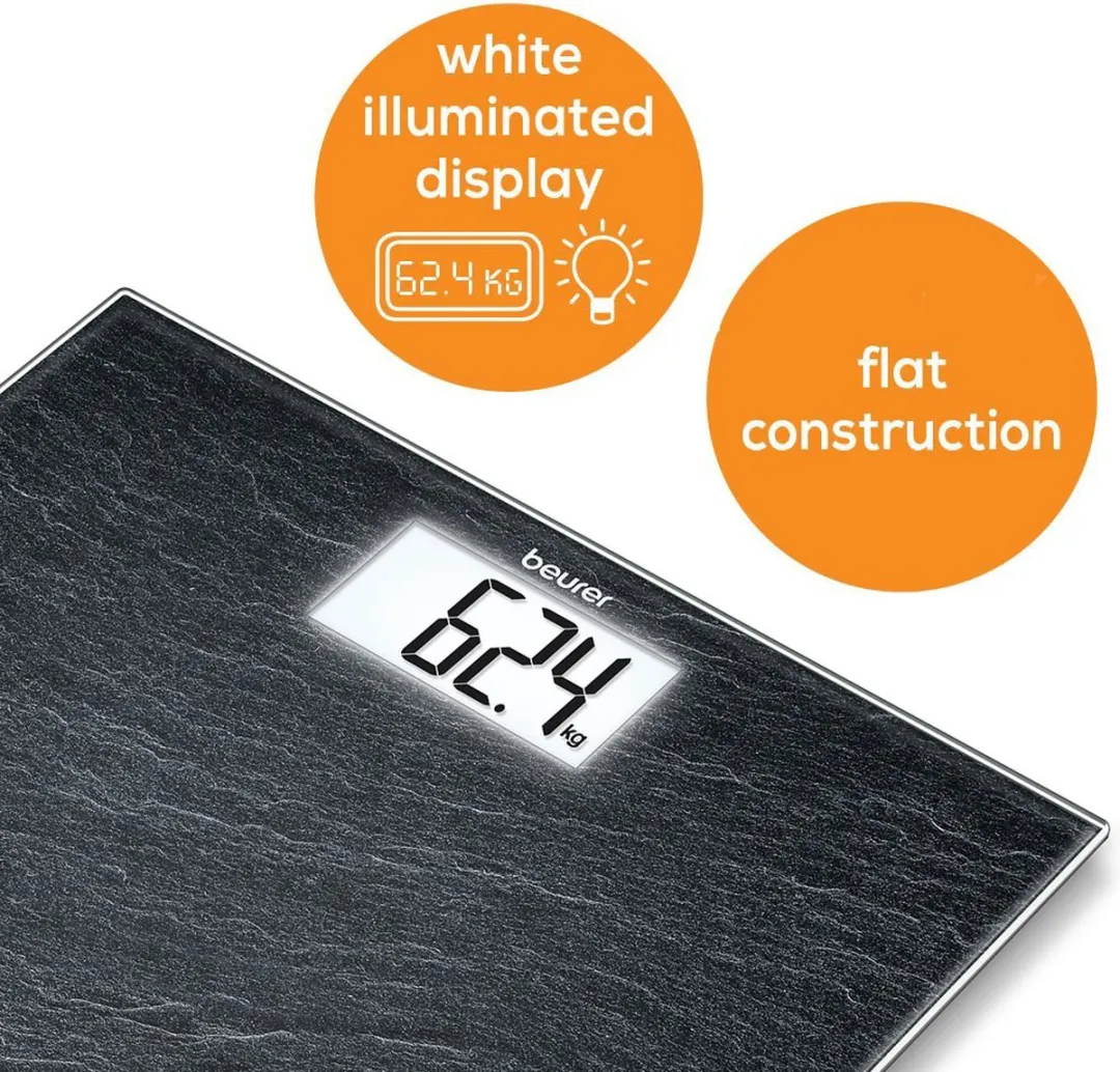 Beurer GS 203 Personenweegschaal - Slate motief - 150 kg - Leisteen