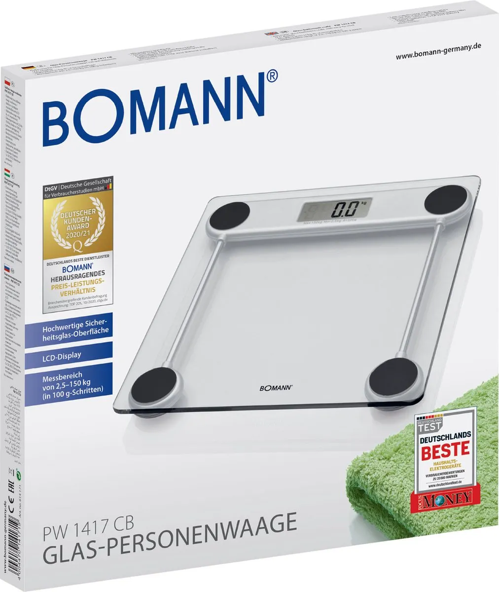 Bomann PW 1417 CB Personenweegschaal - 150 kg - Zilver