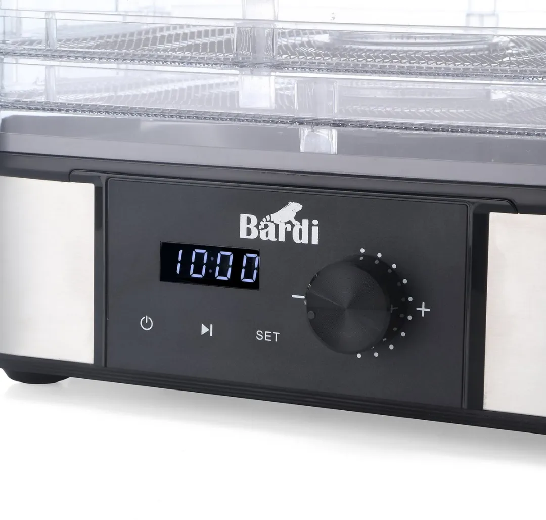 Bardi Professionele Voedseldroger 50124 - 350W - 5 Laags - Zwart/RVS
