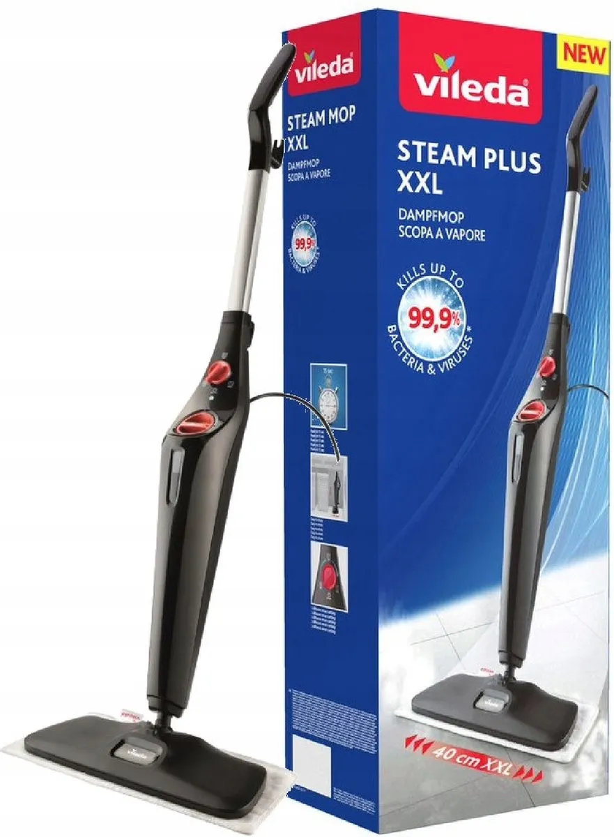 Vileda Steam XXL Plus Stoomreiniger 1550W - 0,4L - Zwart