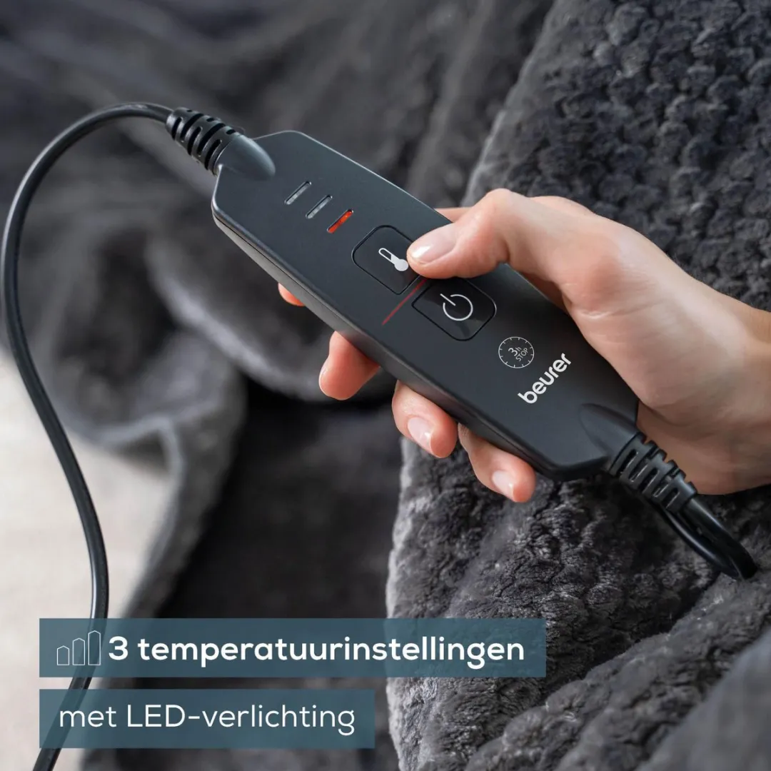 Beurer HD 65 Elektrische Warmedeken 100W - 180x130cm Grijs